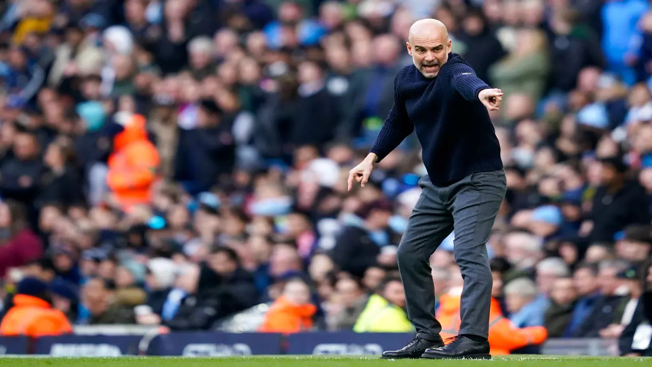 Pep Guardiola during the Manchester City vs Arsenal clash