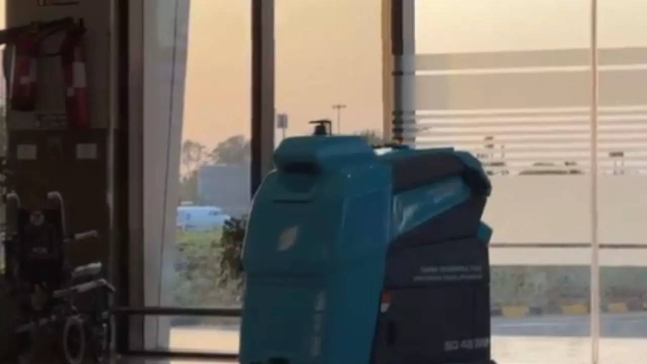 ahmedabad's svpi airport deploys intelligent cleaning robots| watch