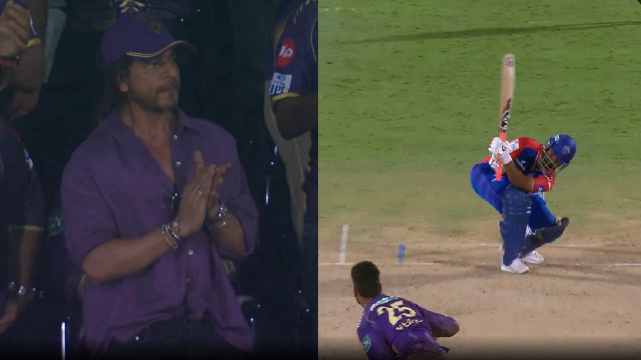 Shah Rukh Khan celebrates Rishabh Pant's no-look six against KKR