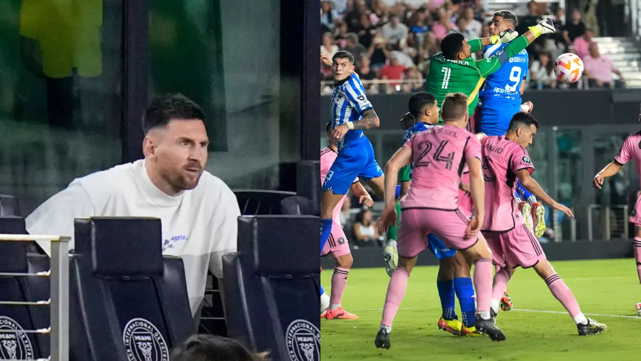 Lionel Messi Watches From The Stands