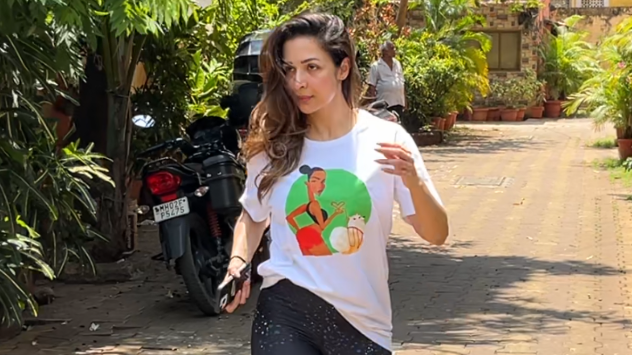 Malaika Arora Raises Eyebrows As She Flaunts Custom-Made Doodle Tee Featuring Her With Pet Dog Casper