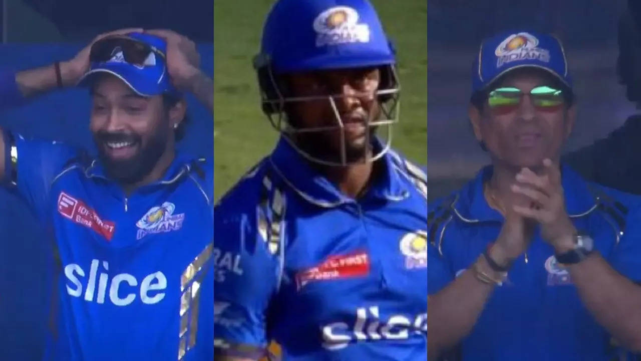 Hardik Pandya, Sachin Tendulkar's Reaction Goes Viral Afterv Romario Shephered's Incredible 39 Off 10