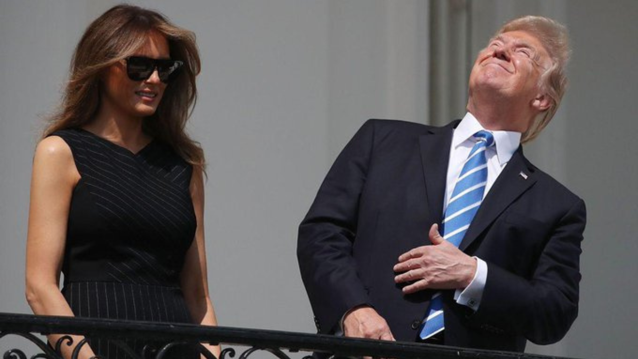 Trump Viewing The 2017 Solar Eclipse Without Glasses