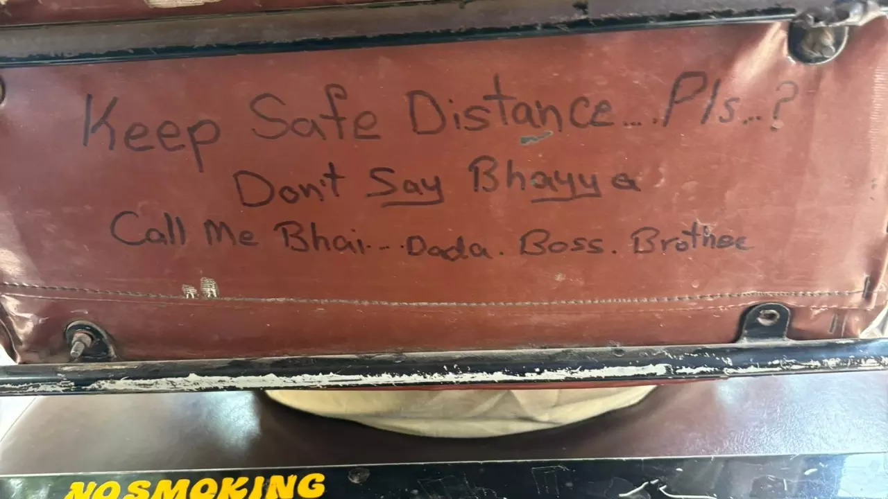 'Dont say Bhayya; call me Bhai, Dada, Boss, Brother,' the note reads. | Credit: @nayascrackhouse/X