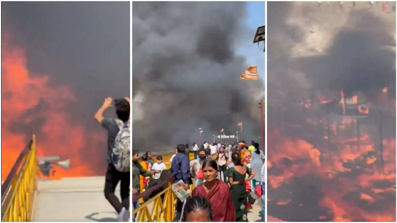 A massive fire broke out around Garjiya Devi Temple