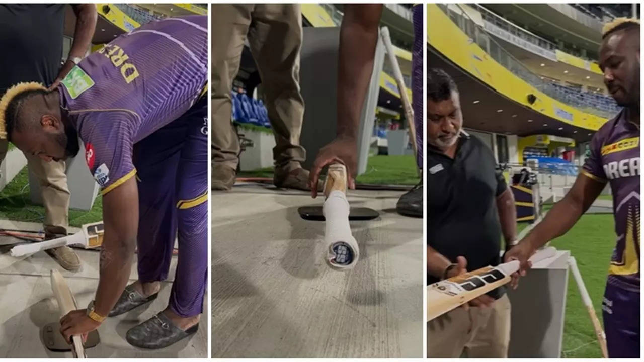 Andre Russell Worried With The Weight Of His Bat Before CSK vs KKR In IPL 2024