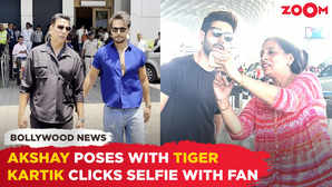 Akshay Kumar  Tiger Shroff head for movie promotion  Kartik Aaryan takes selfie with fan
