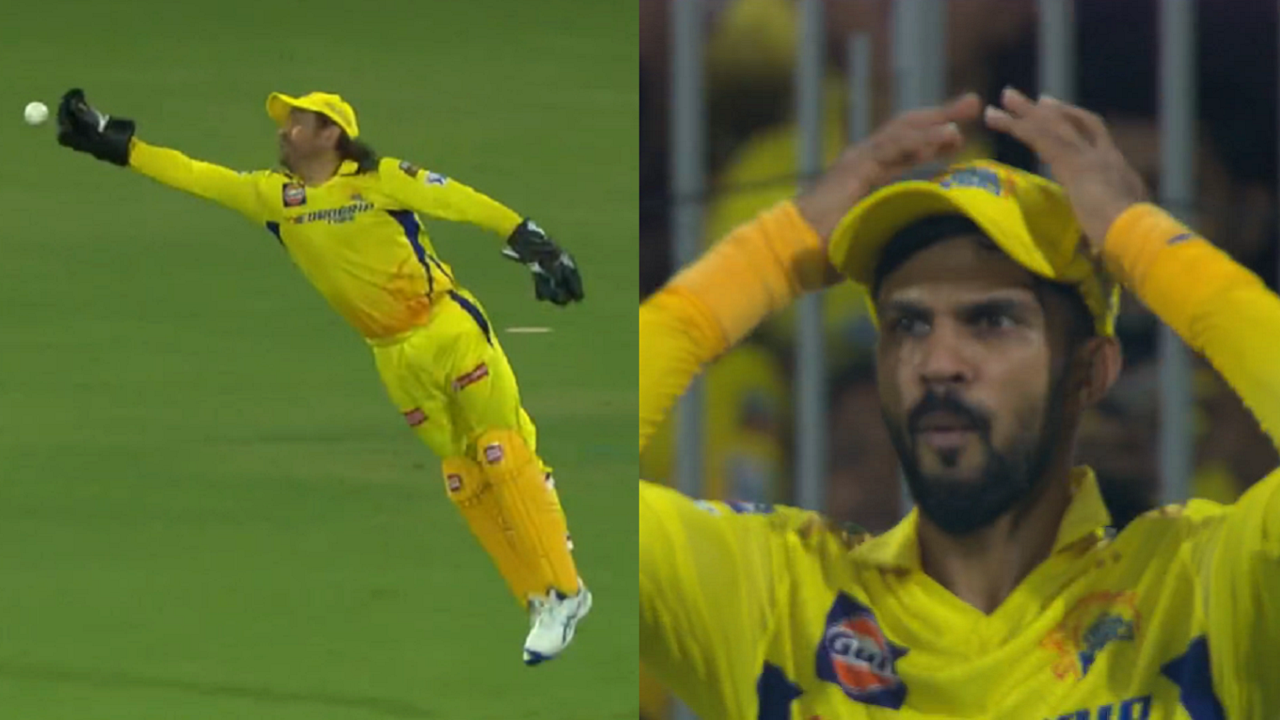 MS Dhoni drops Andre Russell's catch during IPL 2024 match between CSK and KKR