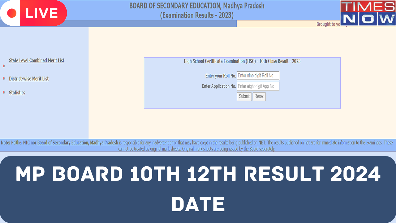 MP Board 10th 12th Result 2024 Date Time Highlights MPBSE To Release MP Board Results Soon on mpresultsnicin Check Latest Updates