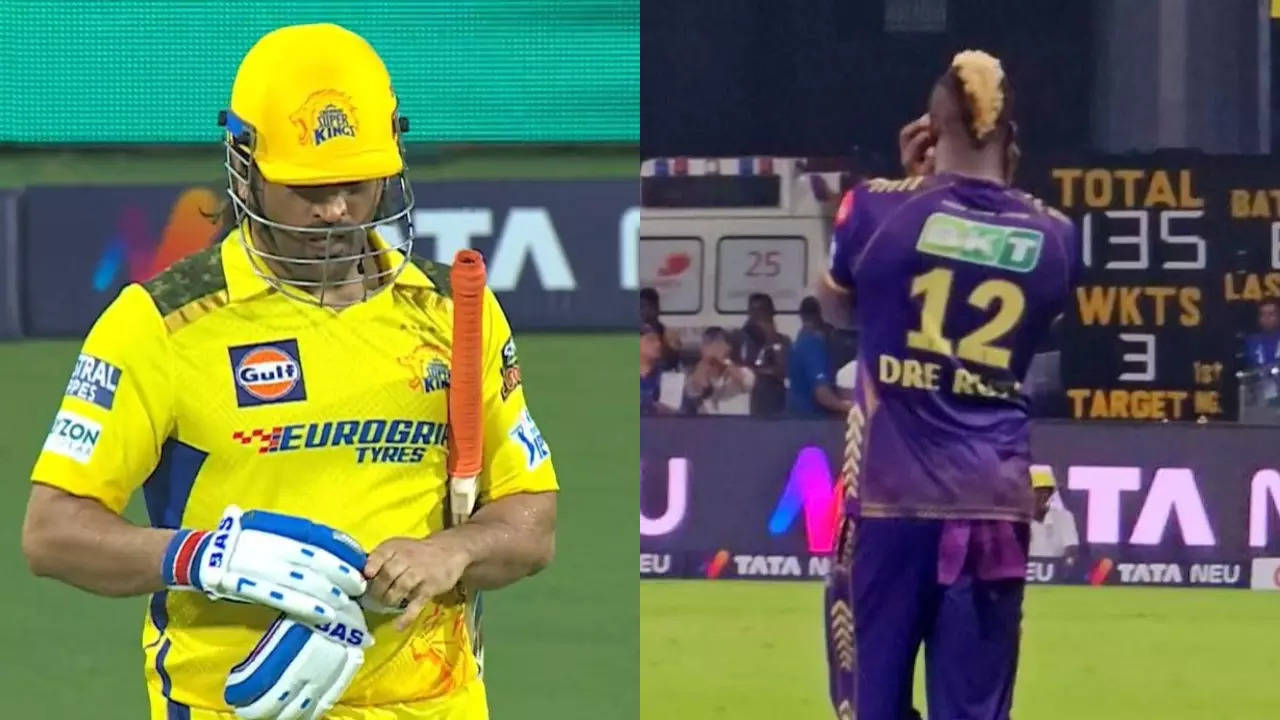 Andre Russell Epic Reaction To MS Dhoni's Grand Entry At Chepauk