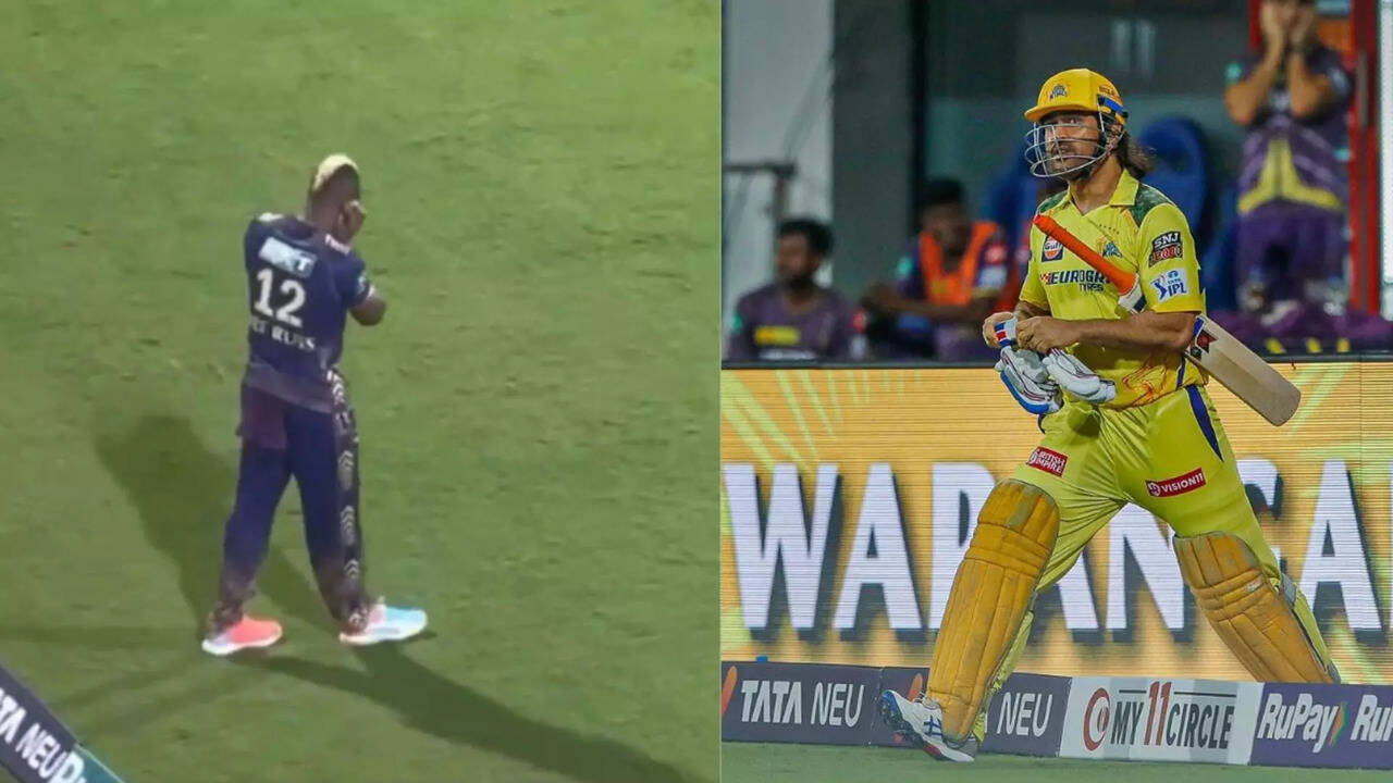  CSK vs KKR: சேப்பாக்கத்தில் விண்ணைப் பிளந்த தல எண்ட்ரி.. காதை மூடிக்கொண்ட  ஆண்ட்ரே ரஸல்.. வேற லெவல் மாஸ்! 