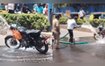 Pune Bullet Bike Catches Fire Bursts Into Flames In Keshav Nagar  VIDEO