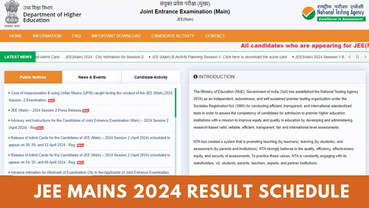 JEE Mains 2024 Session 2 Answer Key Likely on This Date, Check JEE Main Result Schedule