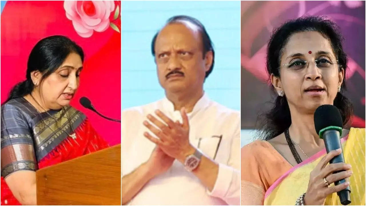 Sunetra Pawar- Ajit Pawar- Supriya Sule