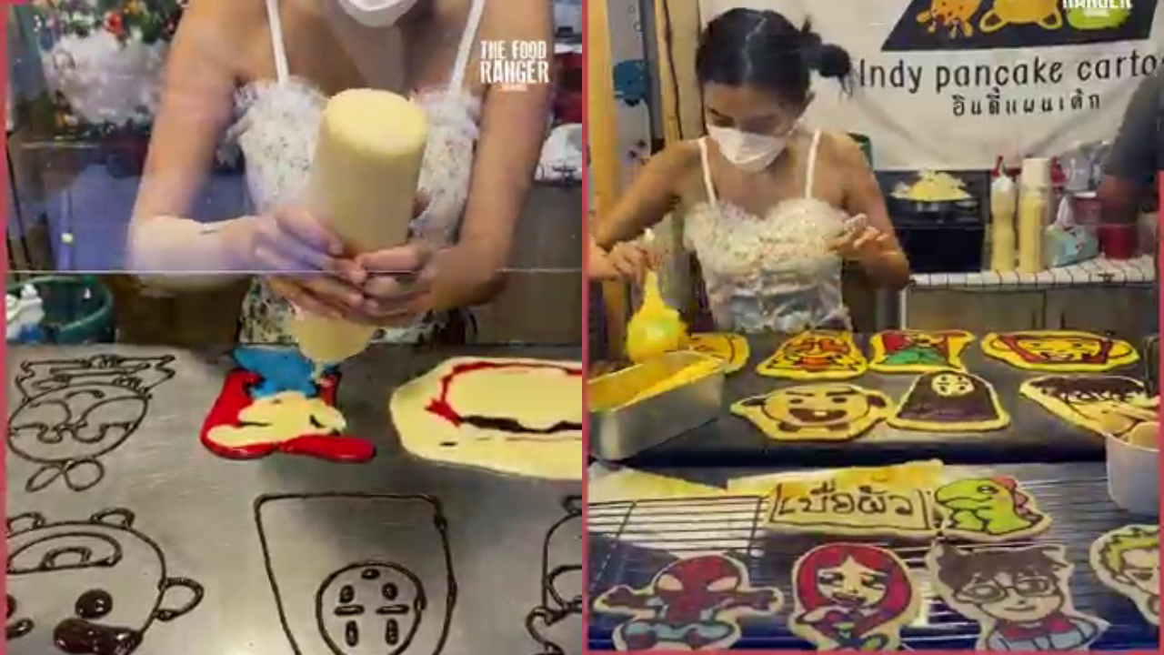 Viral Video: Thai Lady Vendor Makes Cartoon-Themed Pancakes & They Are Too Cute To Eat!