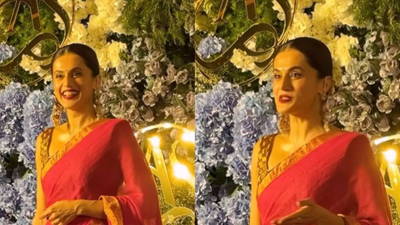 Taapsee Pannu REACTS To Paps' Questions On Mathias Boe At Anand Pandit's Daughter's Wedding. WATCH