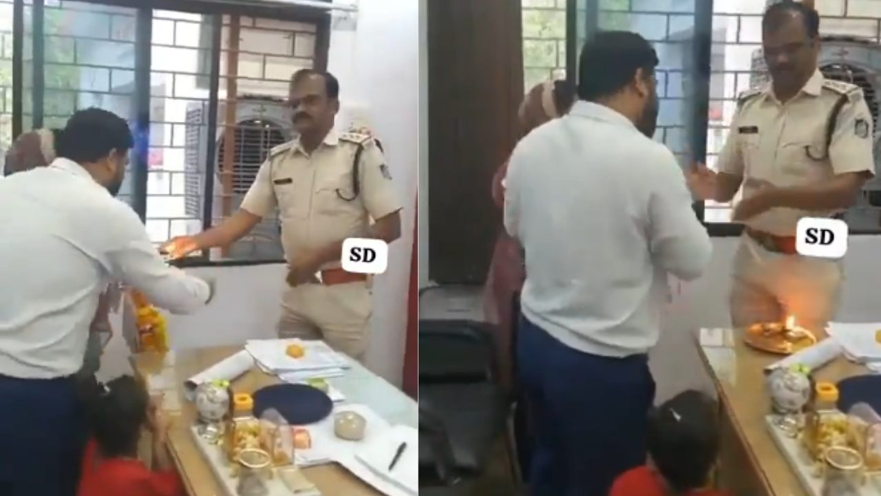 Woman in Madhya Pradesh Performs Aarti for Police Official Over Alleged Delay in FIR