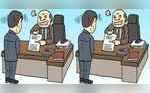 Puzzle Find 3 Differences Between The Images Of Boss Scolding an Employee Within 30 Seconds