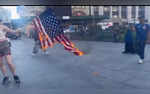 Gaza Ceasefire Protesters Burn American Flag In Brooklyn Raise Terrorist Flag In Front Of NY Stock Exchange  Video