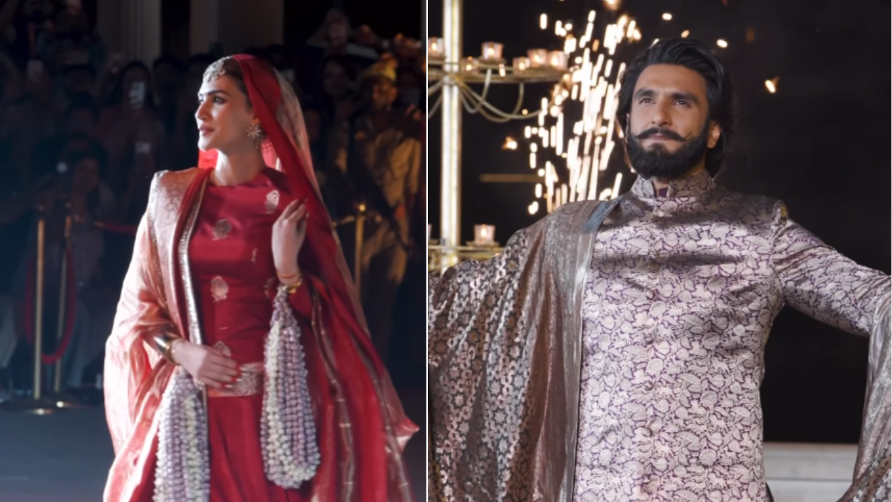 Kriti Sanon and Ranveer Singh in Banarasi outfits