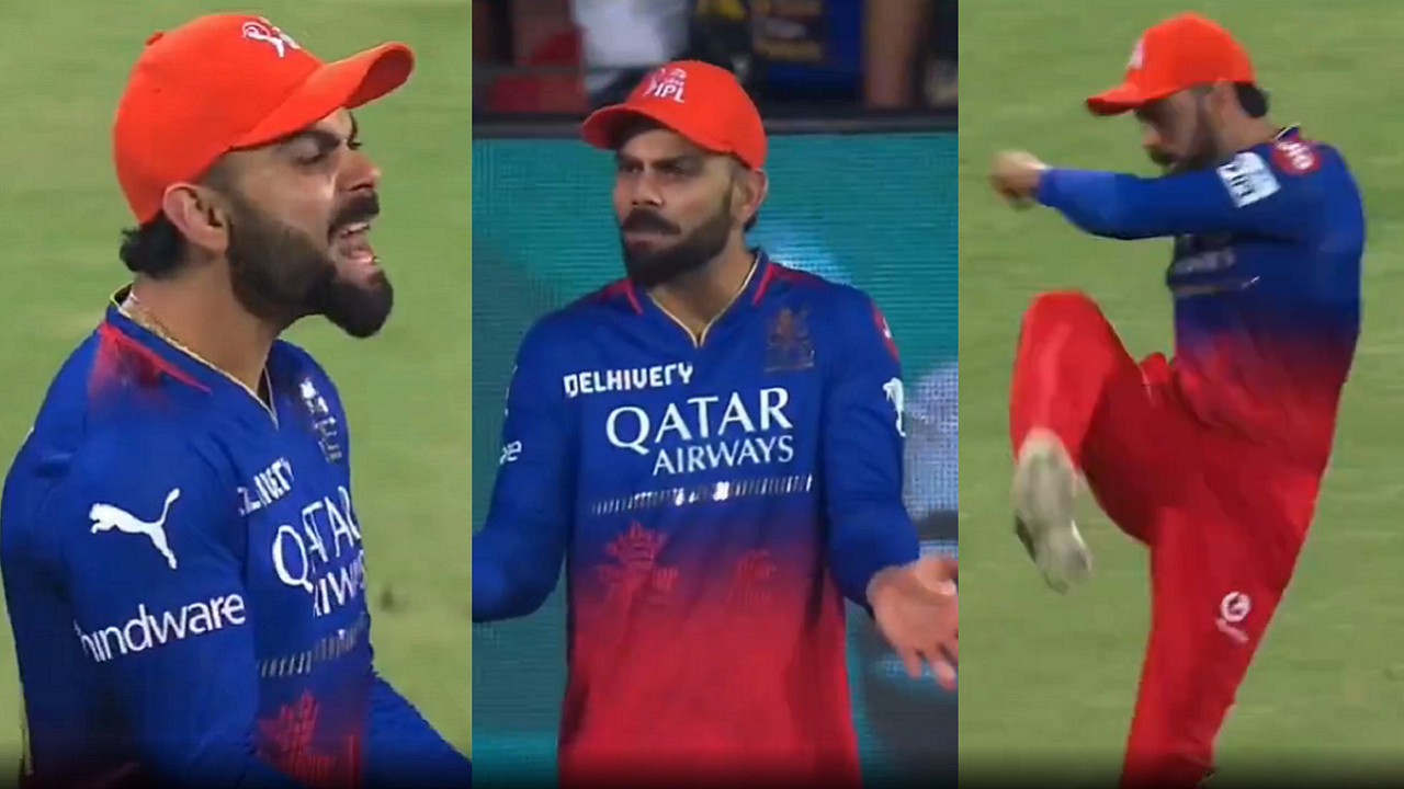 Virat Kohli shouts at his RCB teammate during IPL 2024 match against SRH