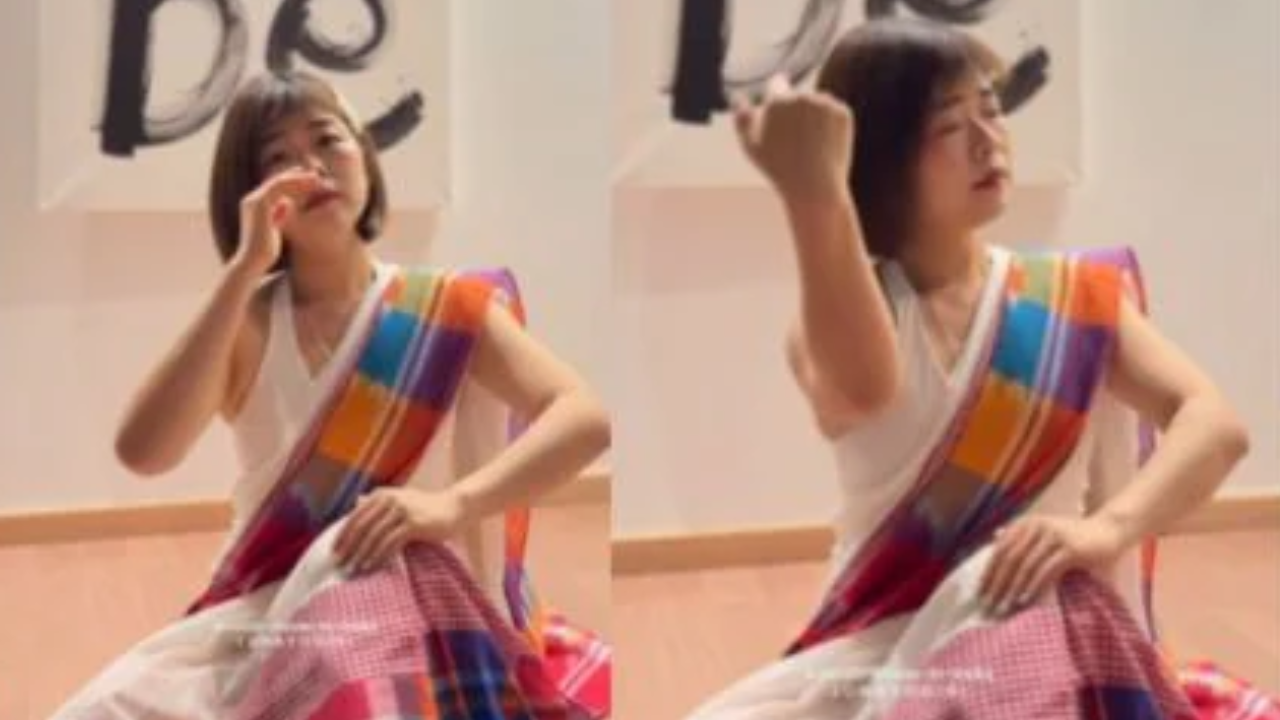 Viral Video: Korean Woman Rings In Bengali New Year With Graceful Dance To ‘Aaj Jaane Ki Zid Na Karo'