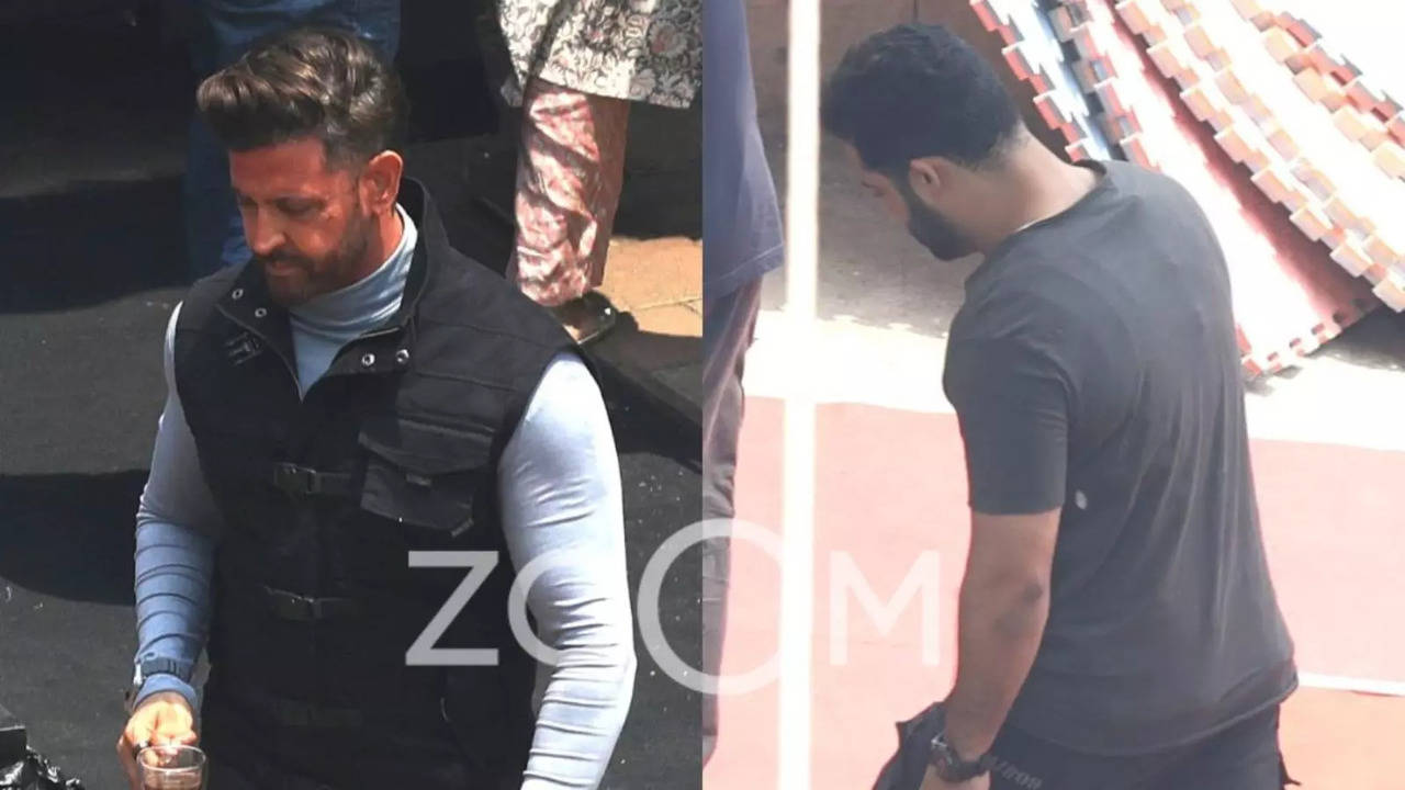 War 2 Exclusive Pics: Hrithik Roshan's Rugged Look, Jr NTR In Black; Actor Duo Spotted Shooting For Film