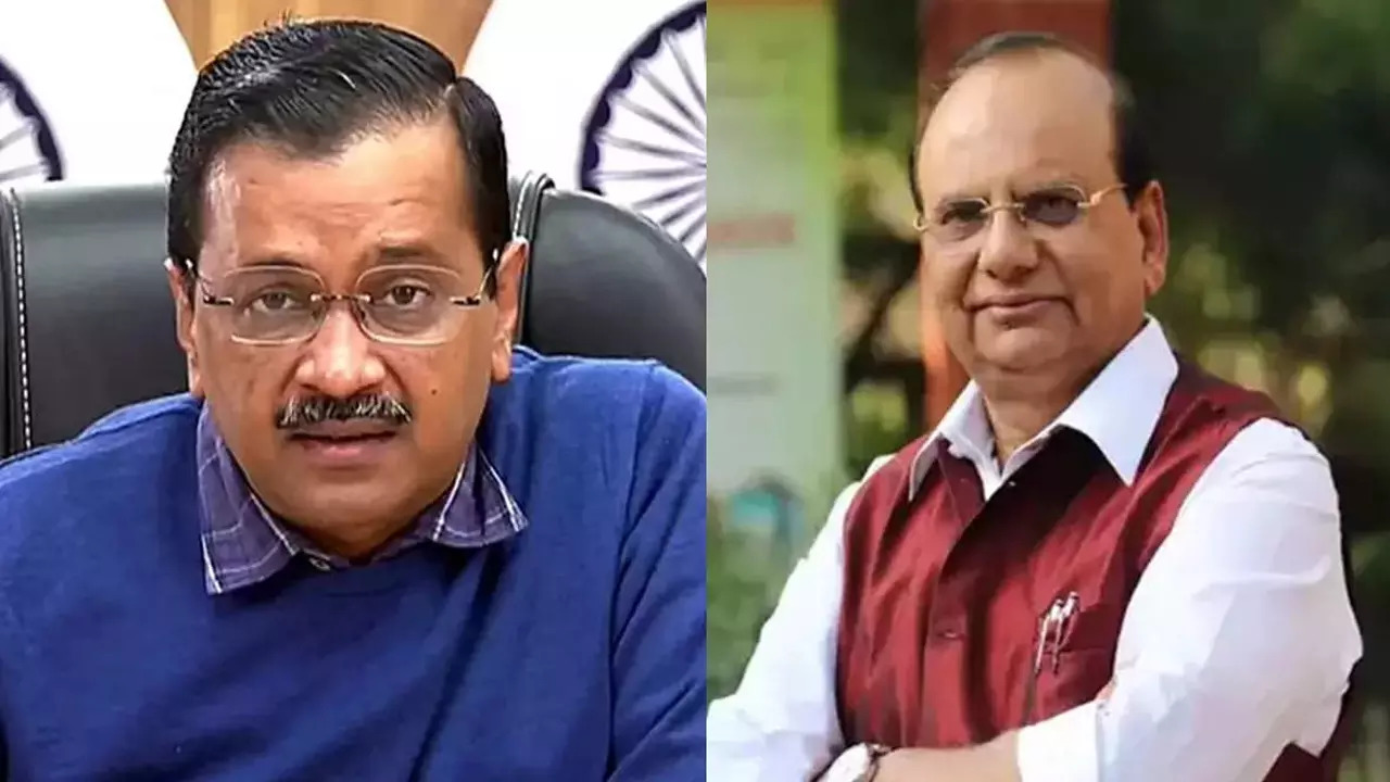 Delhi CM Arvind Kejriwal and L-G VK Saxena