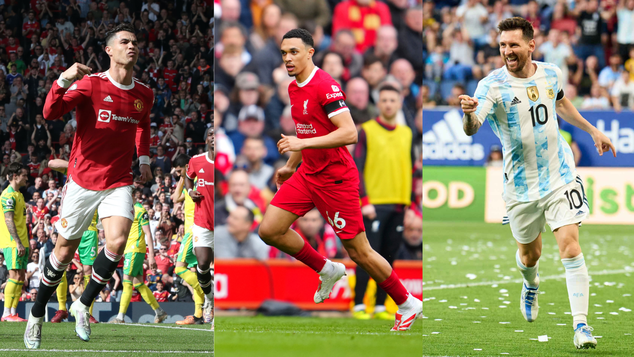 Cristiano Ronaldo, Trent Alexander-Arnold and Lionel Messi