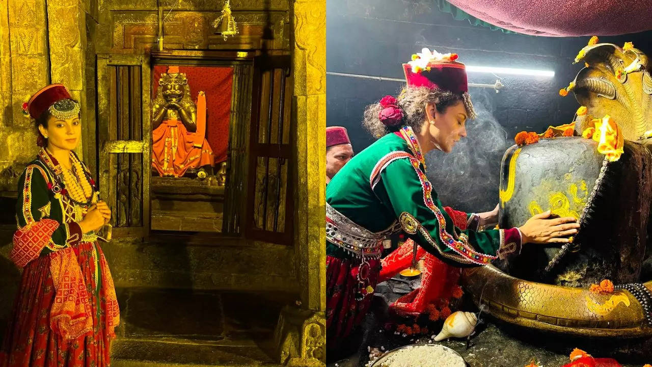 Kangana Ranaut at Chaurasi Mandir. Credit: Instagram/KanganaRanaut