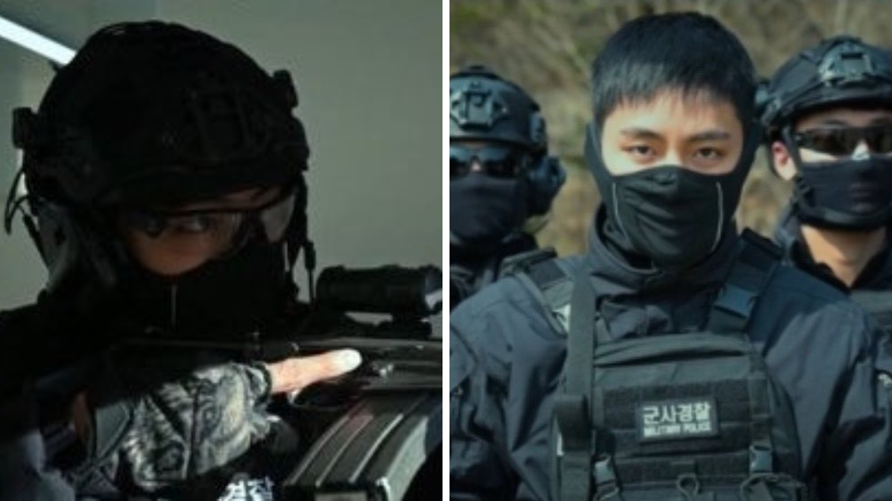 BTS' V Looks Fierce In SDT Uniform, Undergoes Rigorous Training With Gun