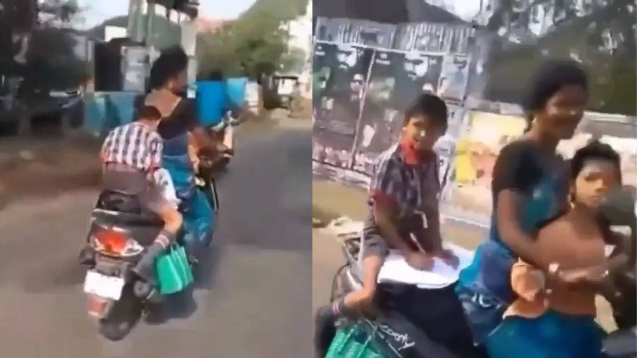 Viral Video Boy studies on Running Bike