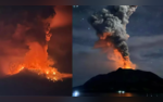 Indonesia Volcano Eruption Forces Evacuations Leads To Airport Closure in North Sulawesi