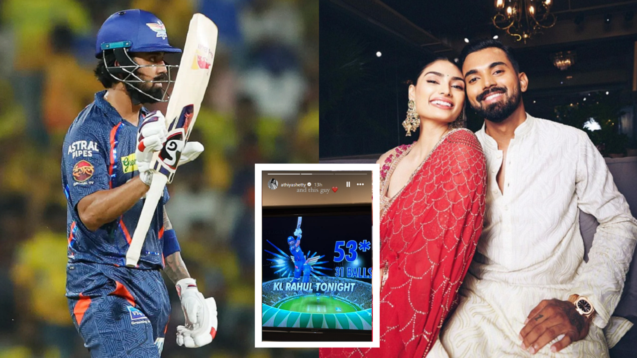 Athiya Shetty's three-word reaction after KL Rahul completes his fifty against CSK goes viral