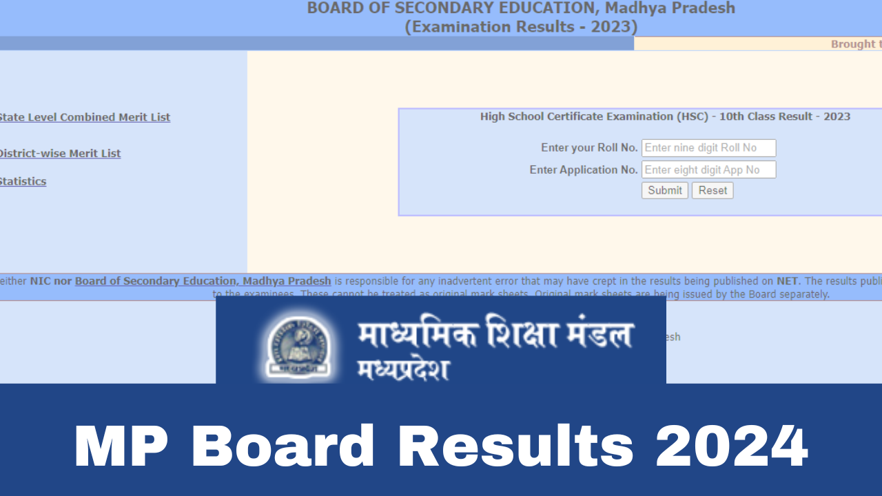 Madhya Pradesh Board Result Highlights MP Board Results Today at 4PM Official Notice