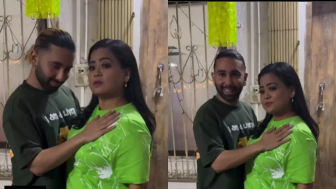 Orry Strikes His Signature Pose With Bharti Singh - Watch