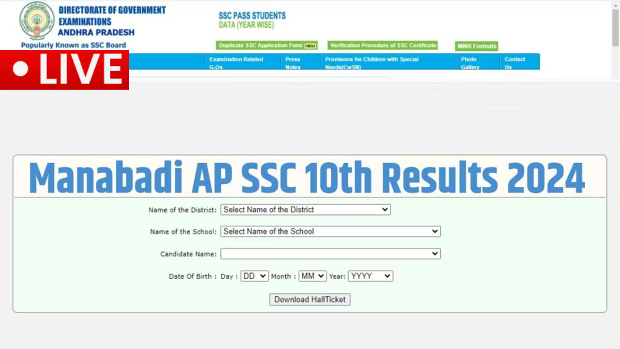 Manabadi AP SSC 10th Results 2024 Highlights OUT AP SSC Results Declared at 11 AM on resultsbseapgovin manabadi