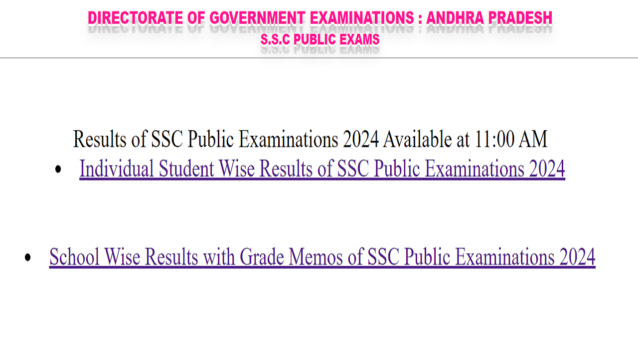 bse.ap.gov.in AP 10th Class Result 2024 LIVE AP SSC Result RELEASED on