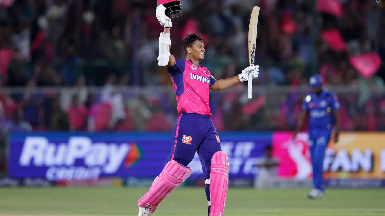 Yashasvi Jaiswal RR MI century IPL 2024