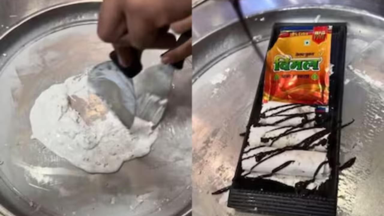 'Harpic Nahi Tha?': Vendor Mixes Vimal Paan Masala In Ice Cream Roll, Netizens Horrified. Watch