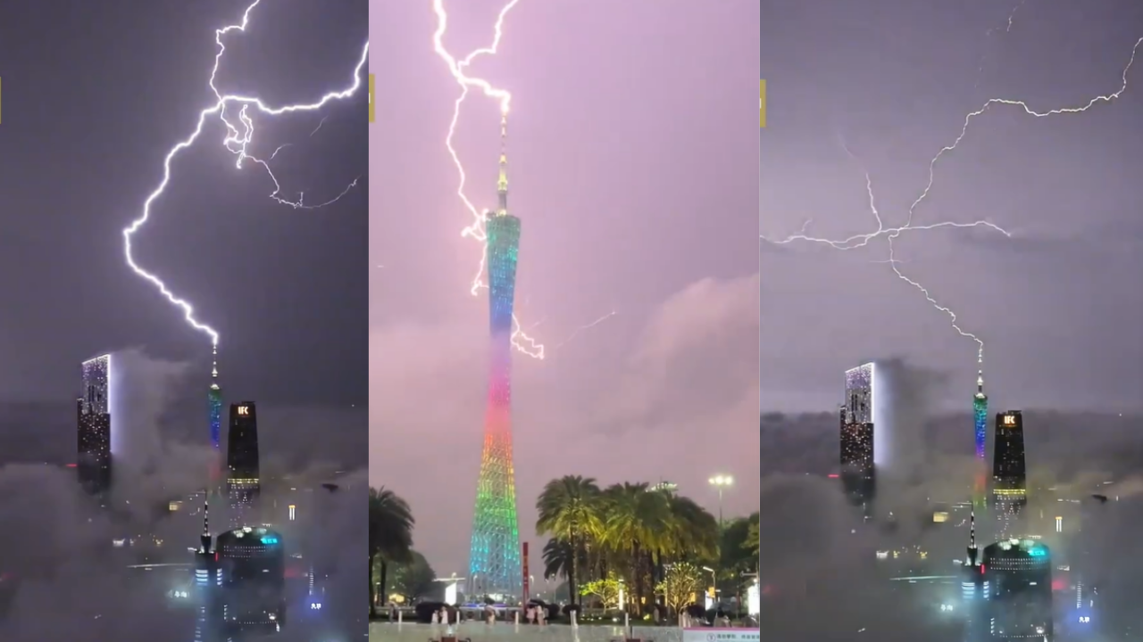 Canton Tower Struck by Lightning