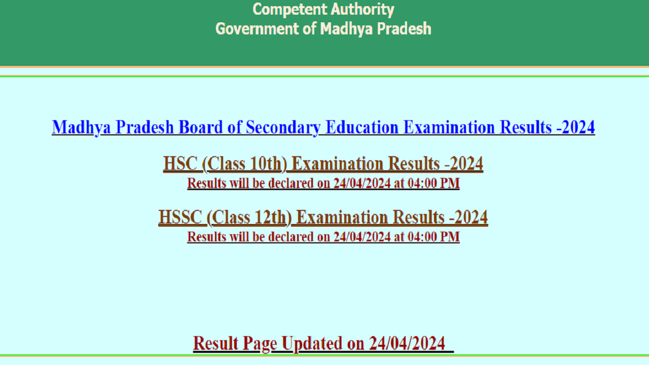 Mpresultsnicin MP Board 12th Result 2024 Highlights DECLARED MP Board 12th Result Released on mpresultsnicin Check Toppers and More