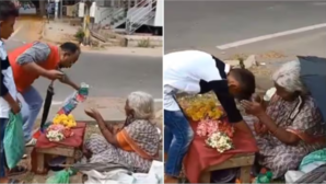 Father  Sons Sweet Gesture Delights Elderly Flower Sellers Viral Video Is Too Sweet To Miss