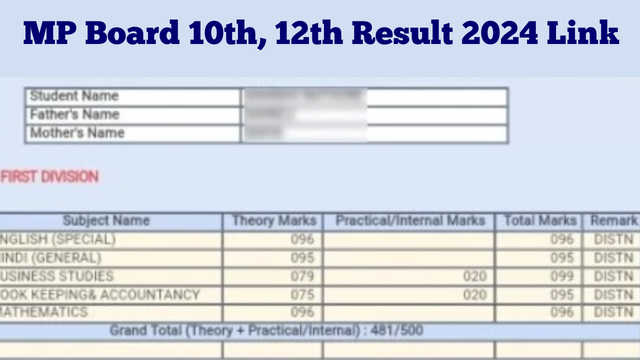 mpresults.nic.in, mpbse.nic.in 2024 Result for MP Board