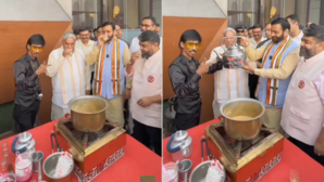 Watch Dolly Chaiwala Serves Tea To Haryana CM Nayab Singh Saini In Gurugram