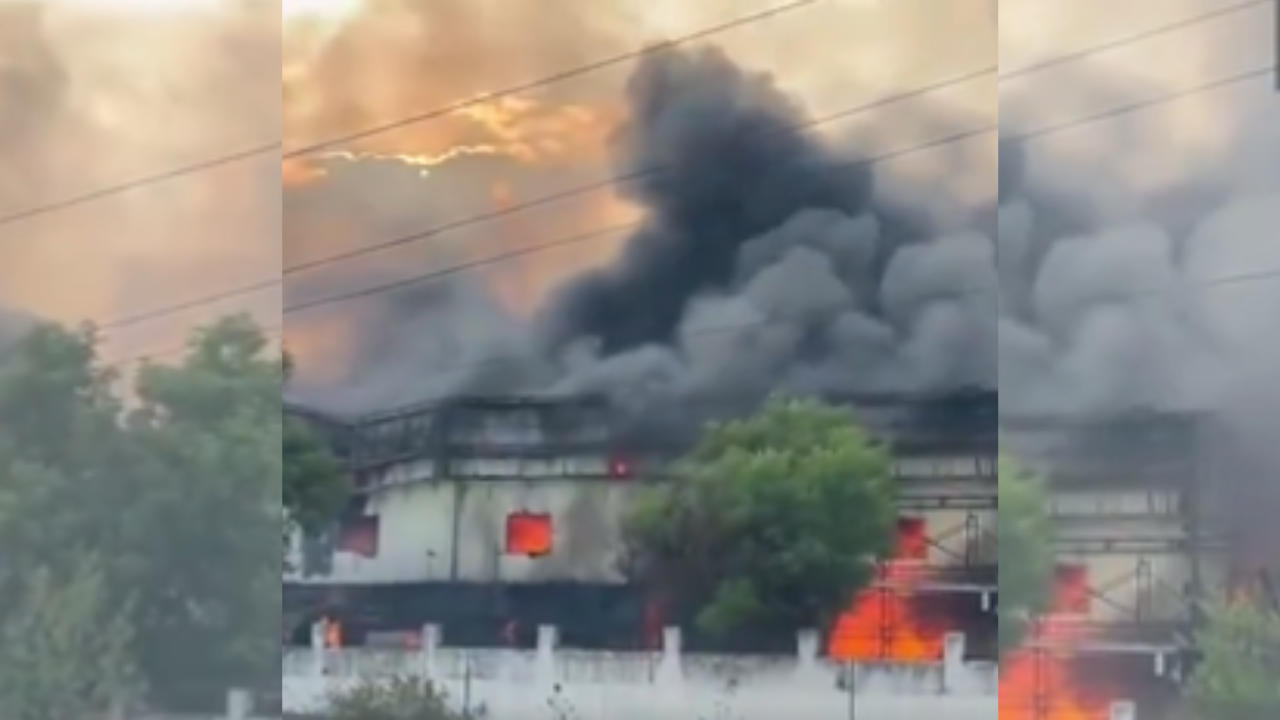 Fire in outskirts of Hyderabad