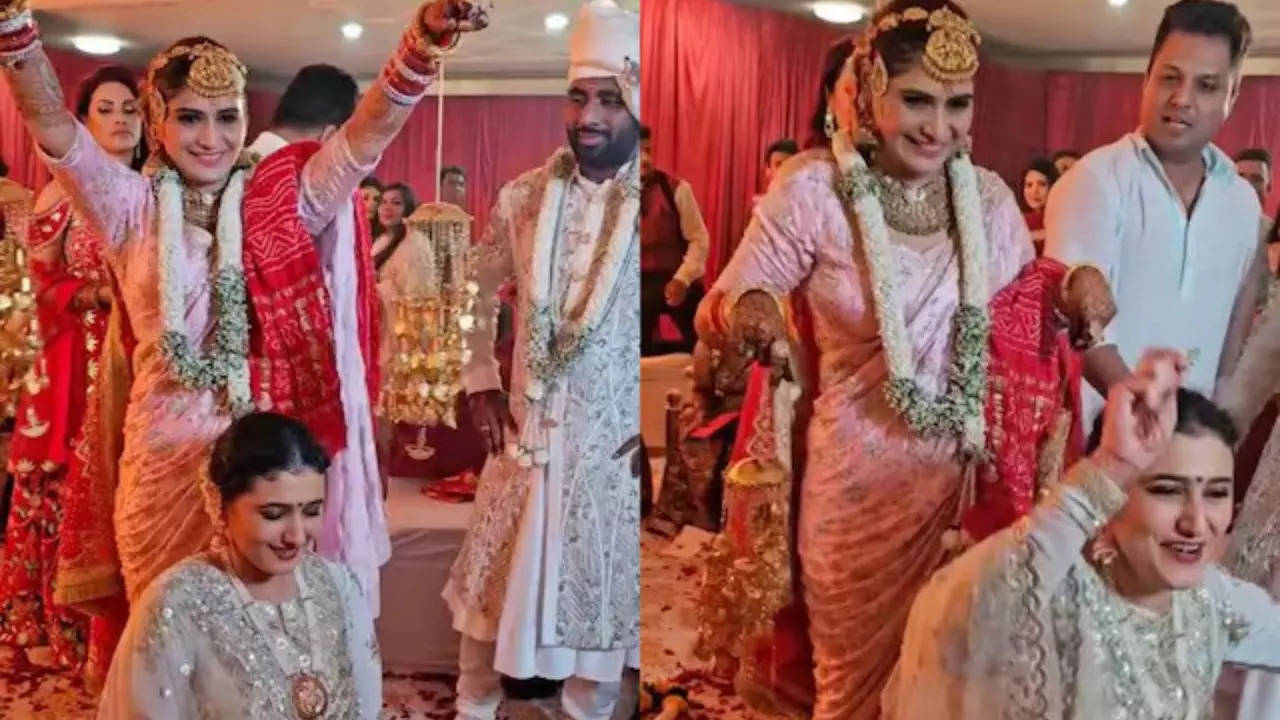 New Bride Arti Singh Tries Her Best To Drop Kaleeras on Cousin Ragini Khanna; Latter's Reaction Is Priceless