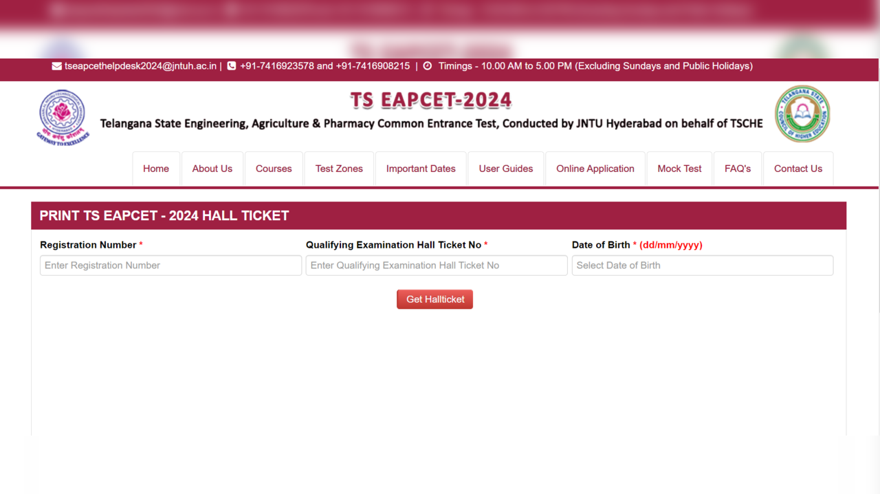 TS EAMCET Hall Ticket 2024 Released for Agriculture, Pharmacy Exams on