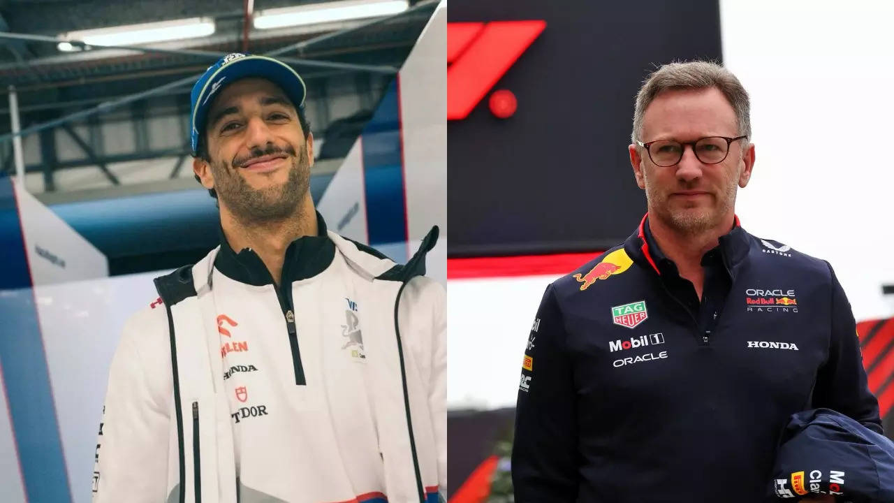 Daniel Ricciardo and Christian Horner