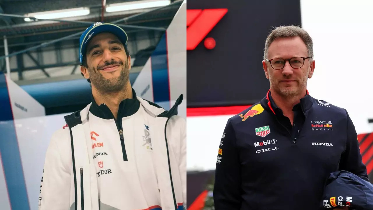 Daniel Ricciardo and Christian Horner